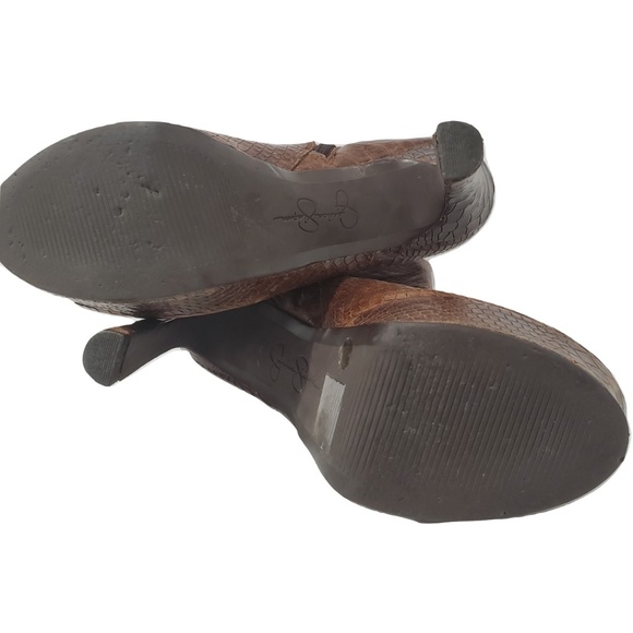 Jessica Simpson Fram Brown Snake Skin Boots - Picture 7 of 8